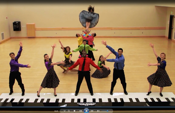 Dancer on Floor Piano